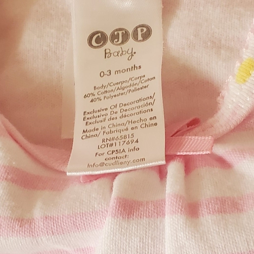 (1)  CJP Baby Brand Shirt, Pants, Hat Outfit 0-3 mths - Picture 3 of 12
